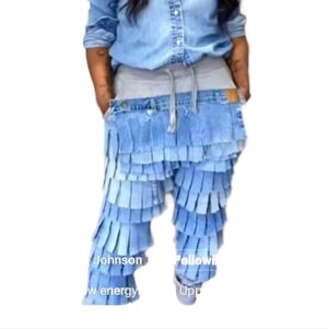 Handmade Fringe Denim Joggers